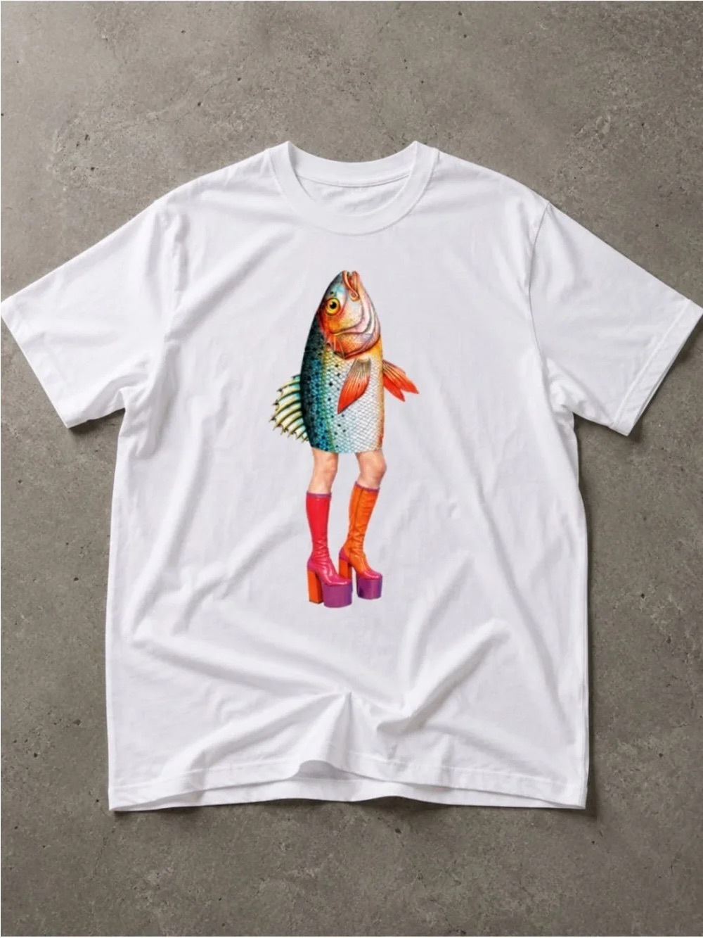Colorful Fish Gildan White Tee Graphic